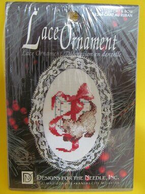 Vintage Christmas Lace Ornament kit KITTEN
